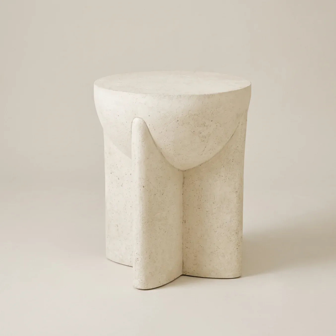 Interior Ave - Zelda Sculptural Stone Side Table â€“ Sand Textured Accent