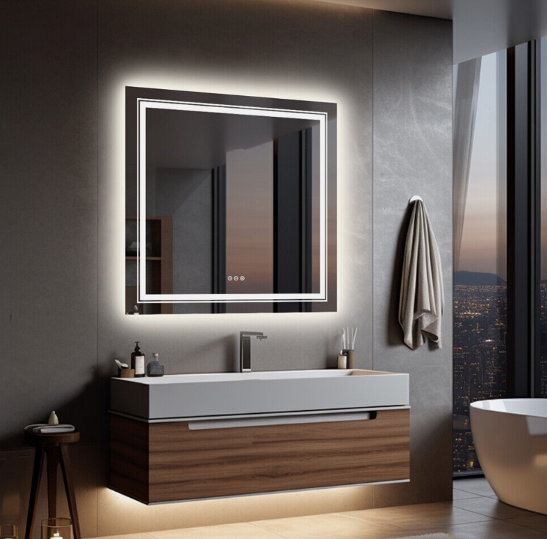 Mirrors: Interior Ave - 80 x 80cm Square Frameless LED Bathroom Mirror