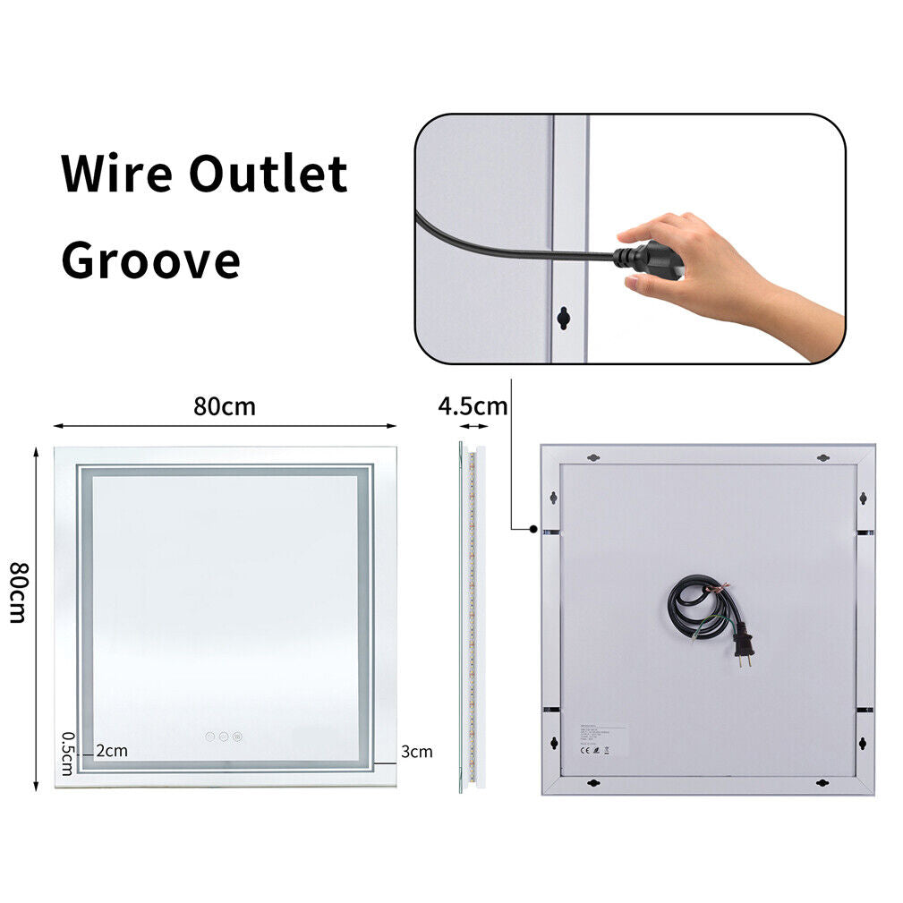 Mirrors: Interior Ave - 80 x 80cm Square Frameless LED Bathroom Mirror