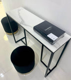 Coffee Tables: Interior Ave - Stone Marble Console - Marble & Black