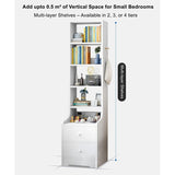 2x bedside table set with shelves and drawers modern white design