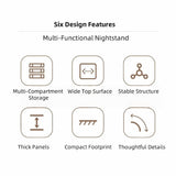 2x Bedside table pair white minimalist wooden drawers bedroom furniture