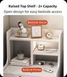 2x Bedside table set modern minimalist lockable drawer open storage unit