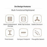 2x Bedside table set modern design wooden legs white drawers furniture