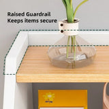 2x Bedside table set modern design wooden legs white drawers furniture