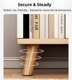 2x bedside table set wooden drawer natural white wood grain furniture