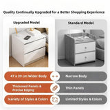 2x Bedside table set with drawers, minimalist design, warm white finish