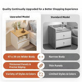 2x bedside table set modern white oak wood drawer minimalist design