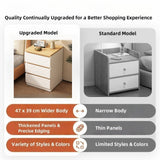 2x Bedside table set modern design oak wood grain white 3 drawers