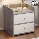 2x Modern bedside table with drawers, minimalist design, bedroom furniture