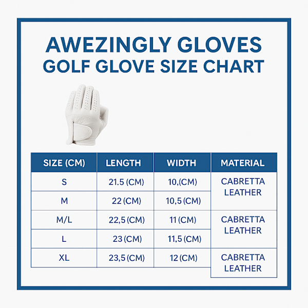Golf Gloves: Awezingly Premium Quality Cabretta Leather Golf Glove for Men - White (L)