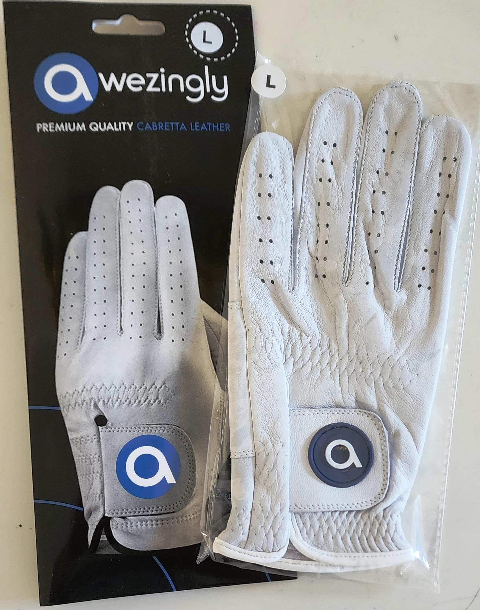 Golf Gloves: Awezingly Premium Quality Cabretta Leather Golf Glove for Men - White (XL)