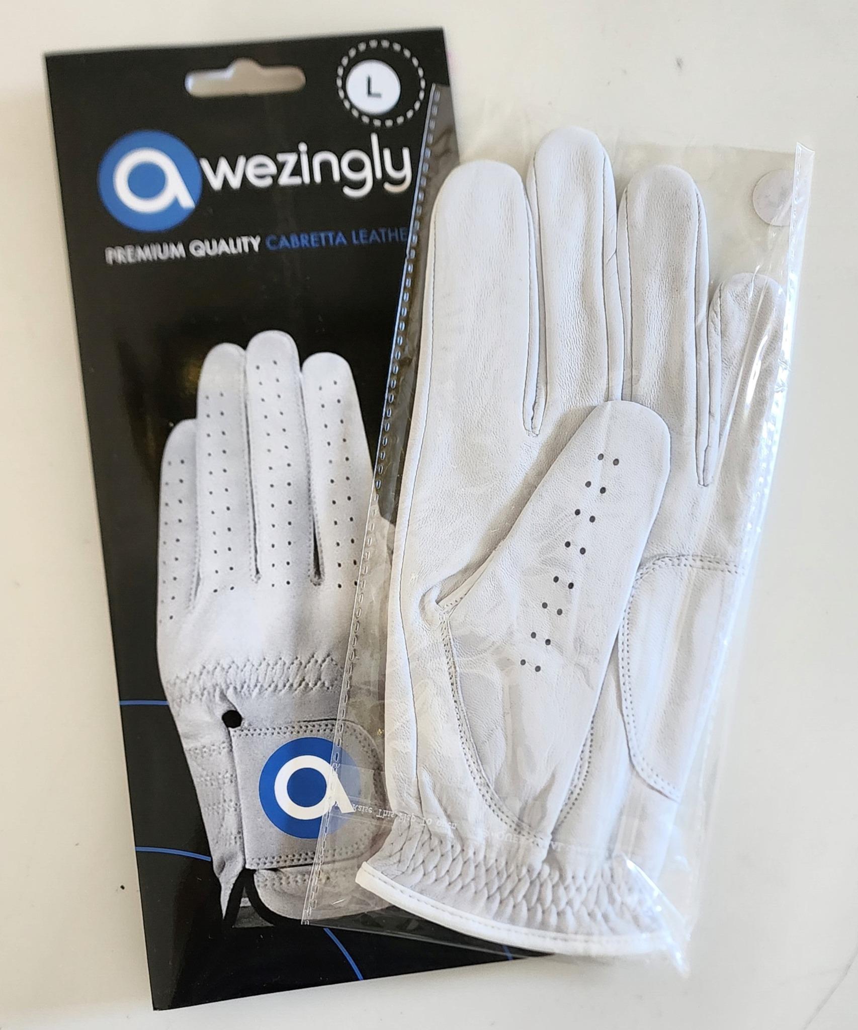 Golf Gloves: Awezingly Premium Quality Cabretta Leather Golf Glove for Men - White (XL)