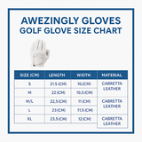 Golf Gloves: Awezingly Premium Quality Cabretta Leather Golf Glove for Men - White (XL)