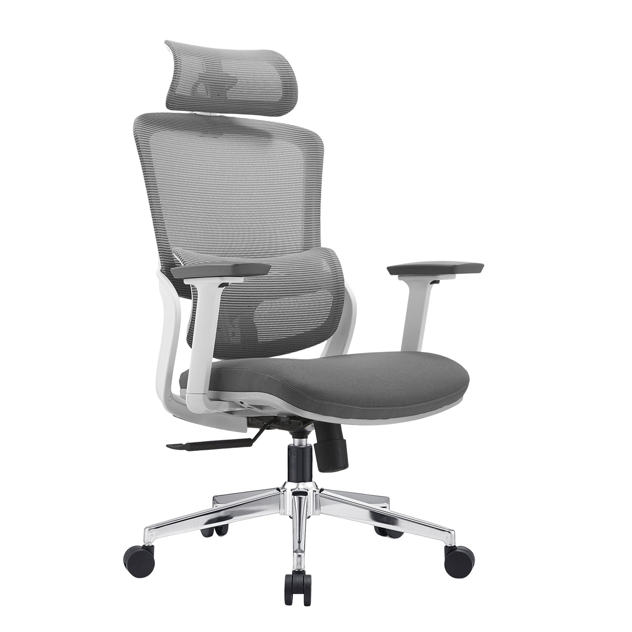 Office & Desk Chairs: Elena High Back Fabric Seat Ergonomic Office Chair In Grey
