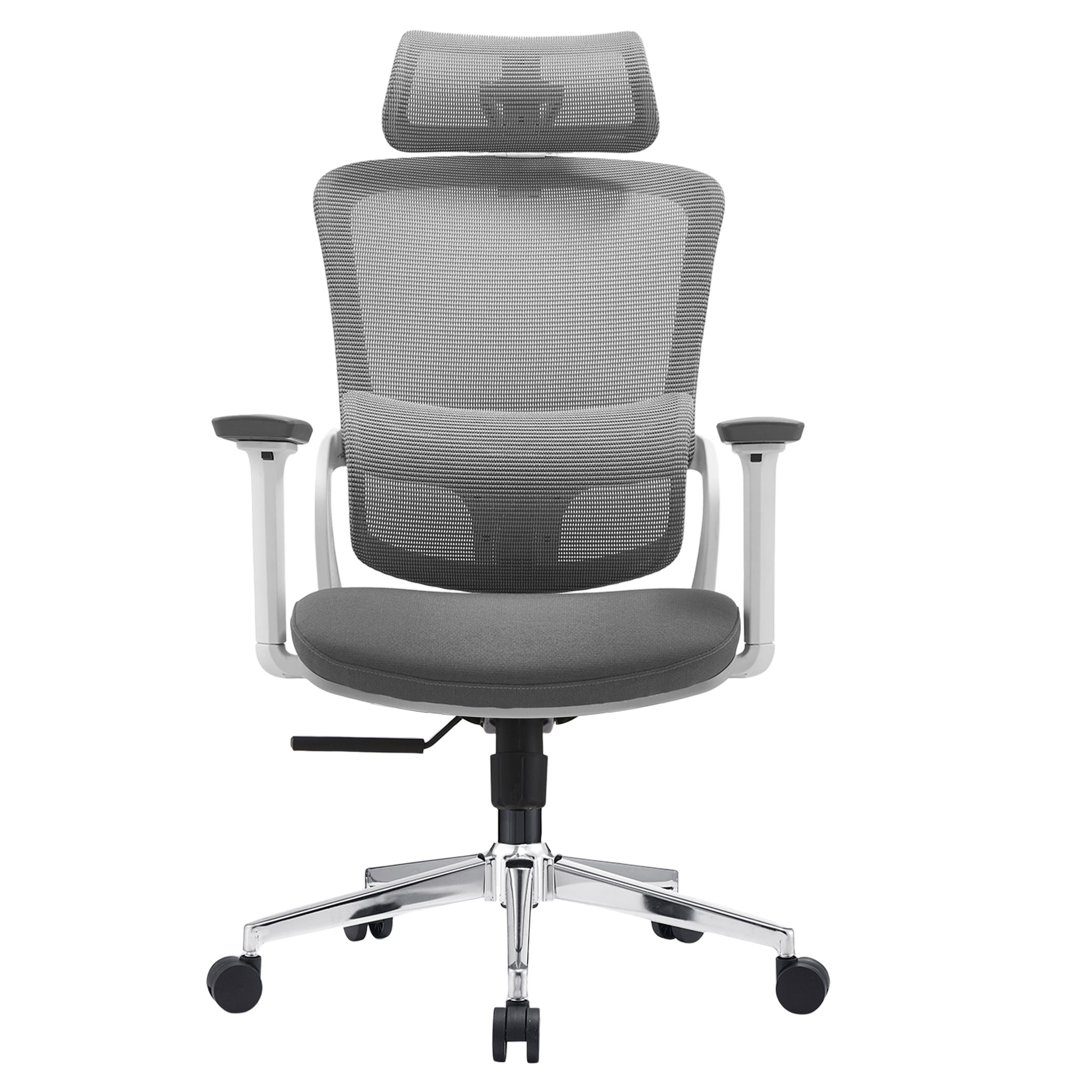 Office & Desk Chairs: Elena High Back Fabric Seat Ergonomic Office Chair In Grey