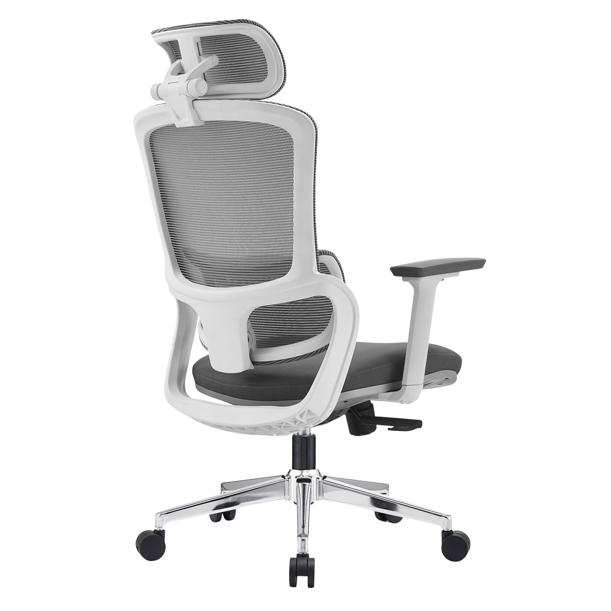 Office & Desk Chairs: Elena High Back Fabric Seat Ergonomic Office Chair In Grey