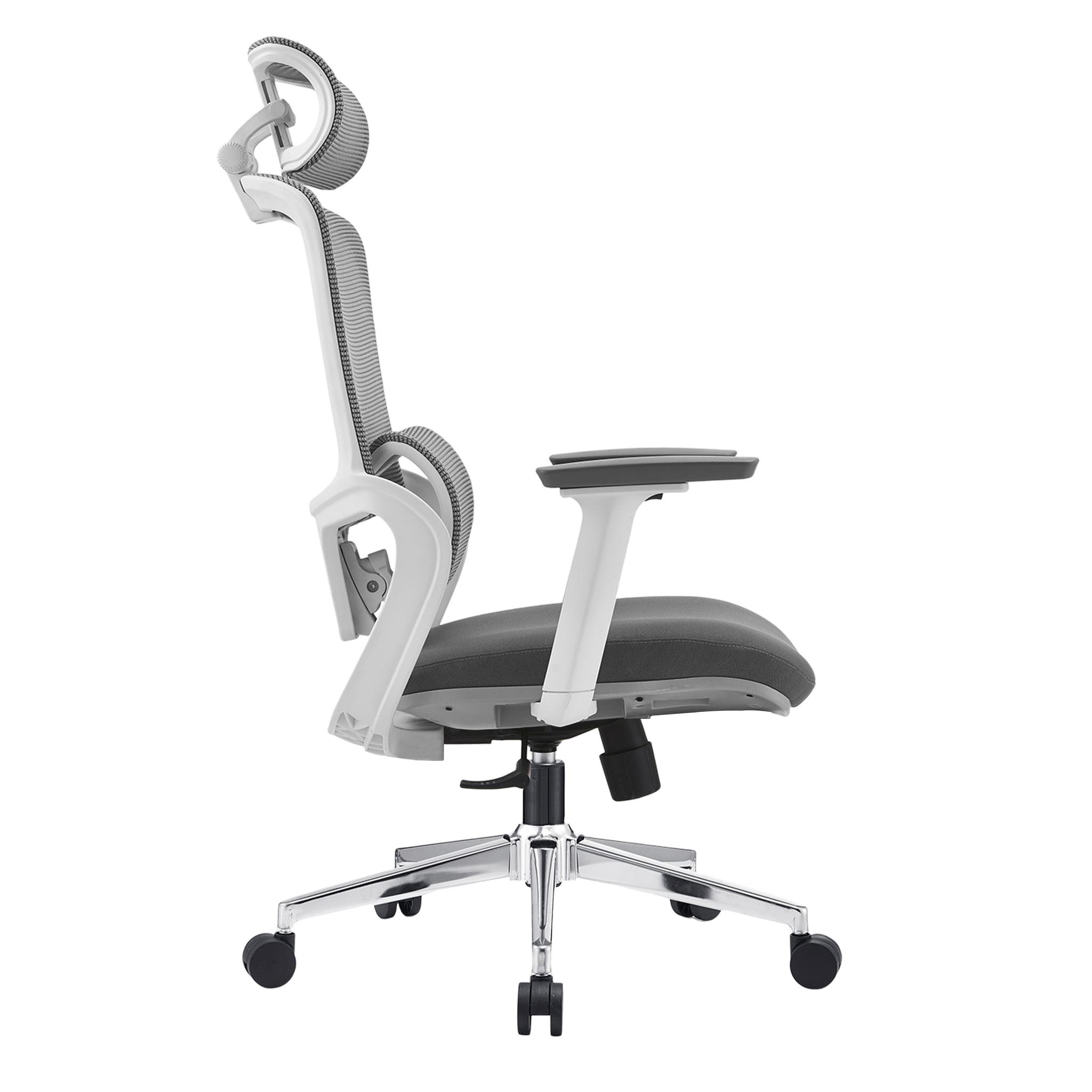 Office & Desk Chairs: Elena High Back Fabric Seat Ergonomic Office Chair In Grey