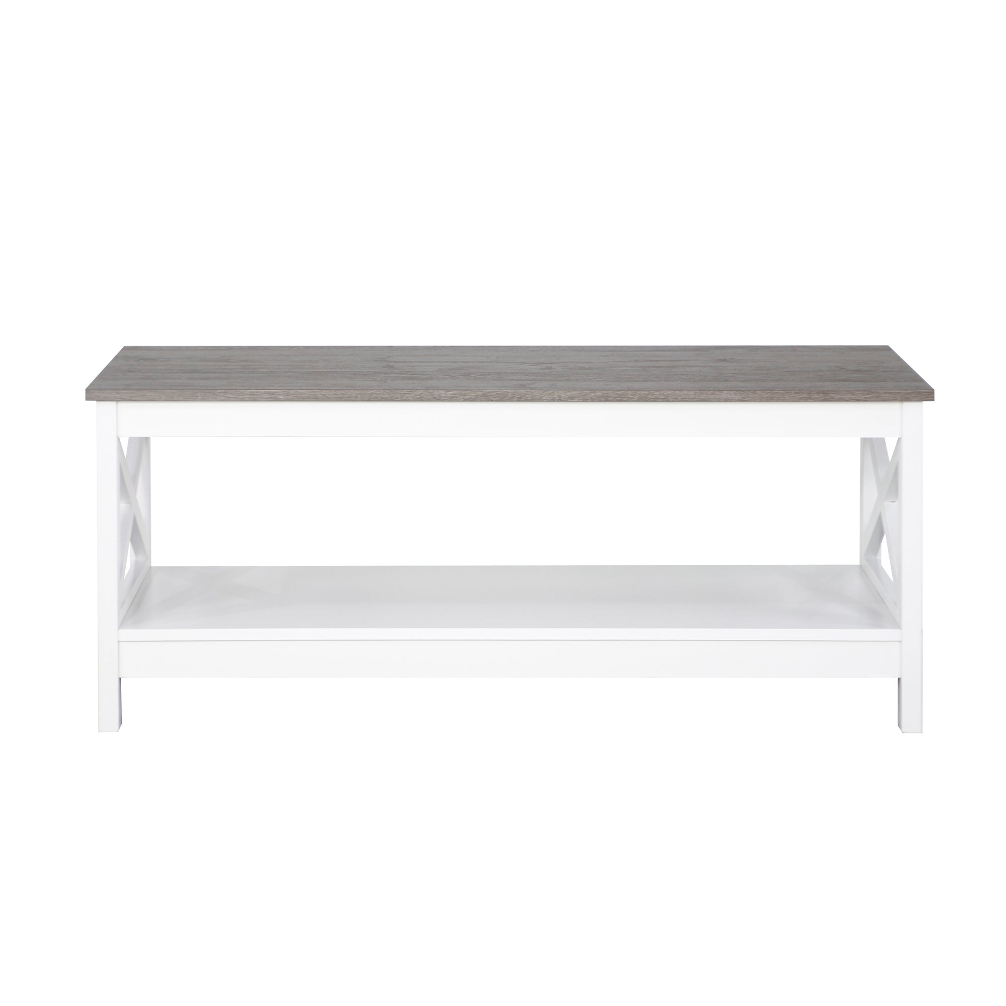 Outdoor Dining Sets: Coastal Coffee Table in White and Grey