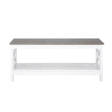 Outdoor Dining Sets: Coastal Coffee Table in White and Grey