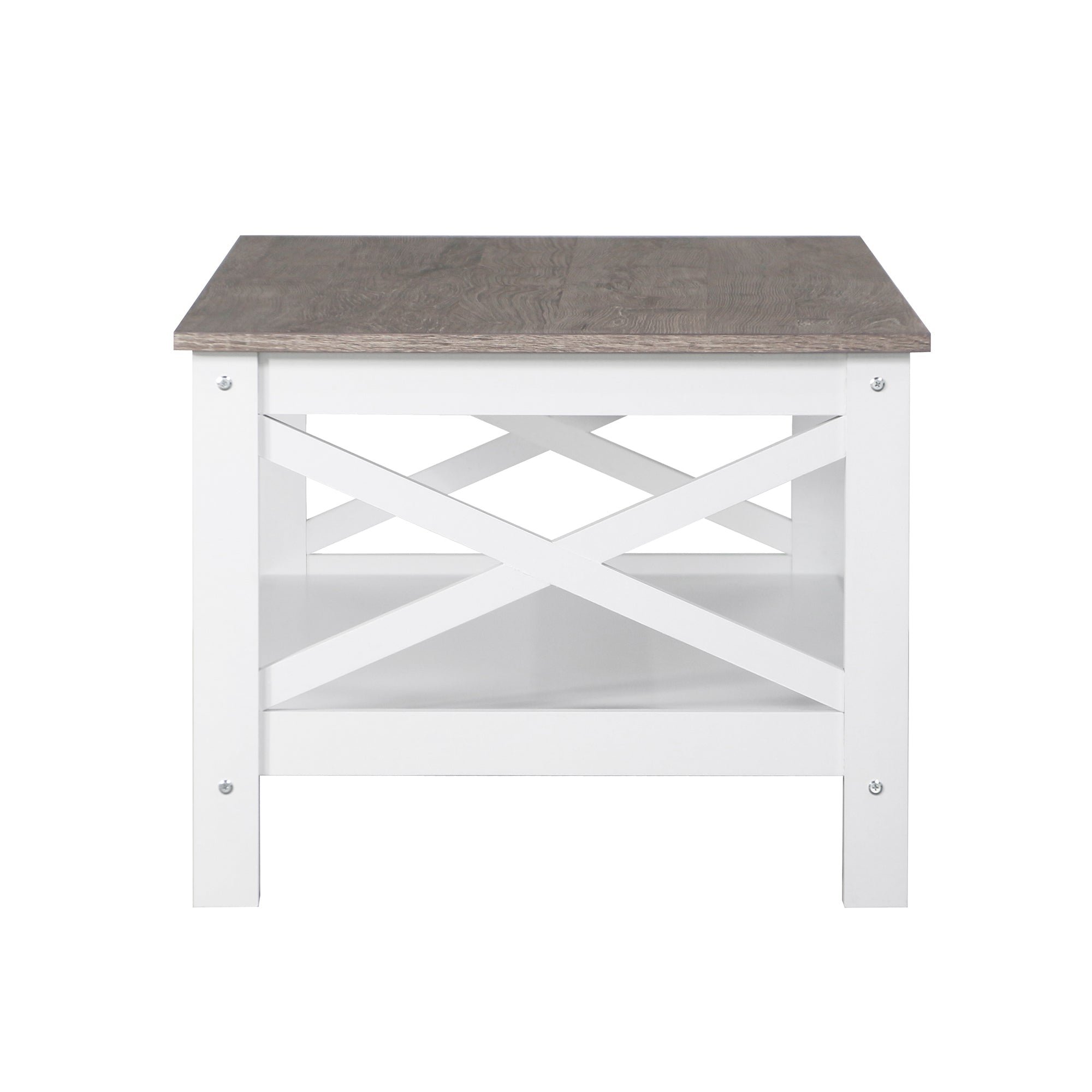 Outdoor Dining Sets: Coastal Coffee Table in White and Grey