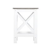 Side Tables: Coastal Side Table in White and Grey