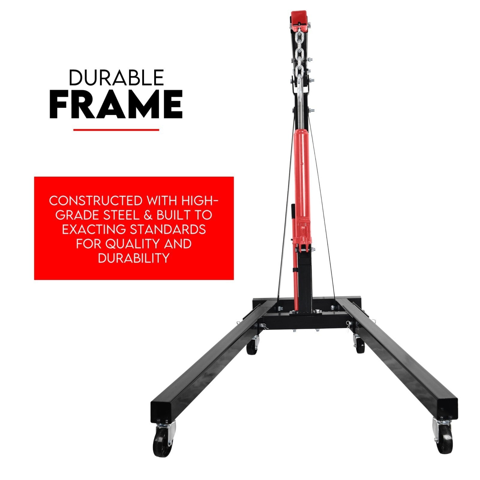 2 Ton Hydraulic Engine Crane Folding Hoist Stand Mobile Lifter Workshop Lift