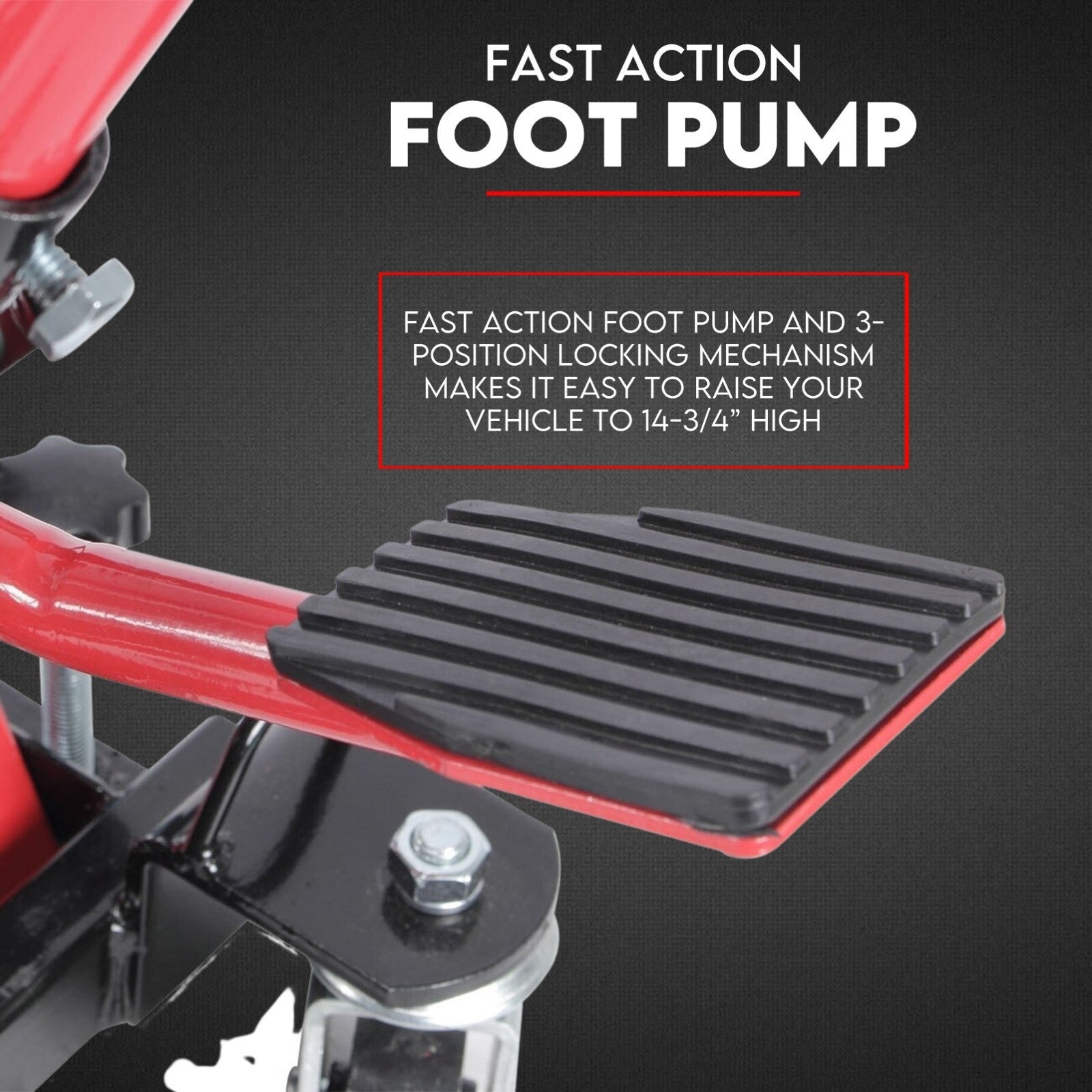 Low Profile Motorcycle ATV 680kg Motorbike Hydraulic Jack Stand Tie Down