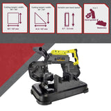Saws: Portable Band Saw Cold Cut Metal Cut Off Chop Bandsaw 127mm
