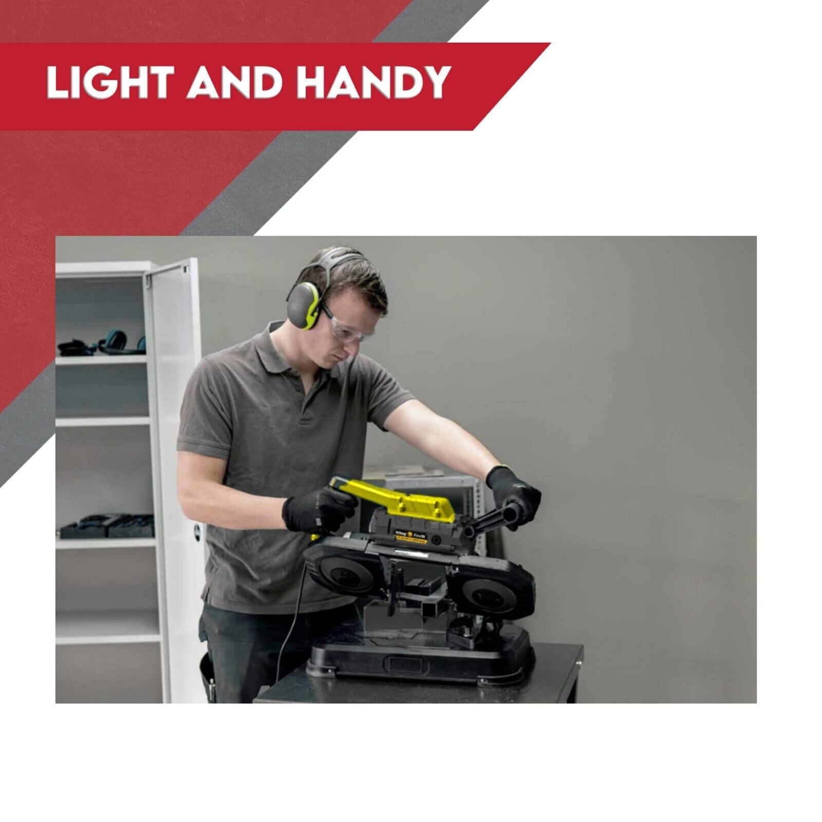 Saws: Portable Band Saw Cold Cut Metal Cut Off Chop Bandsaw 127mm