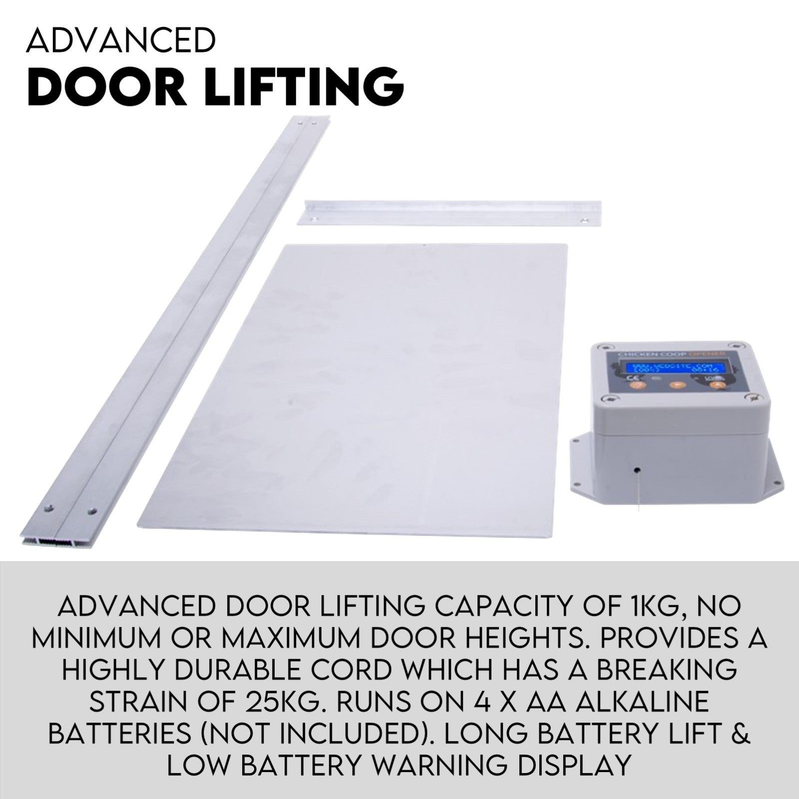 Automatic Chicken Coop Door Opener Cage Closer Timer and Light Sensor