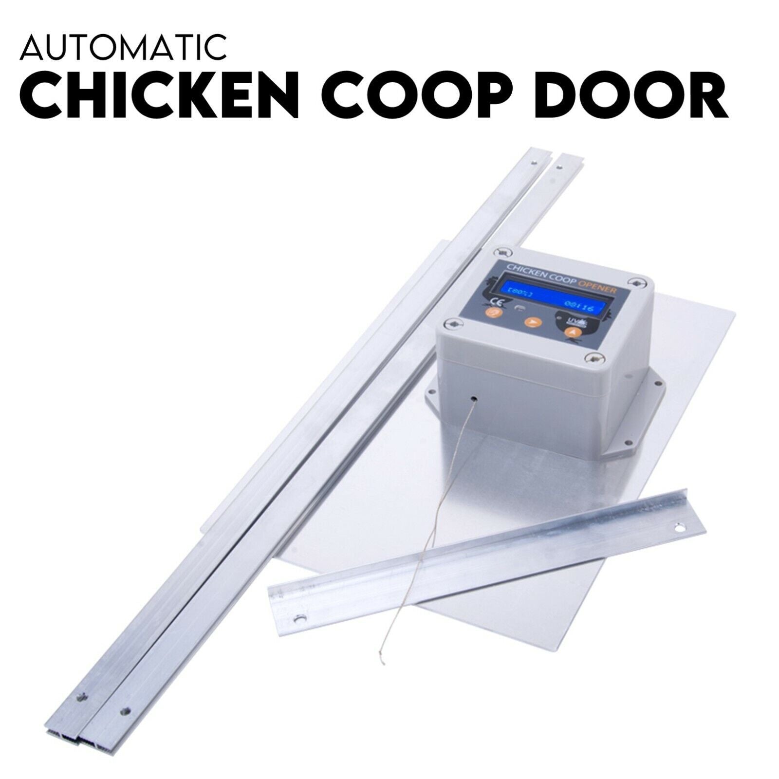 Coop & Hutch Accessories: Chicken Coop Door with Digital LCD Screen to manage Timer and Sensor