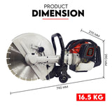 75CC Petrol Demolition Saw Concrete Cut Off Wet Demo Cutter Road Brick 350MM