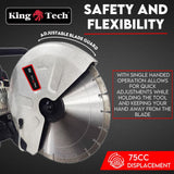 Saw Accessories: Petrol Demolition Saw 75CC Concrete Cut Off Wet Demo Road Cutter Brick 350MM