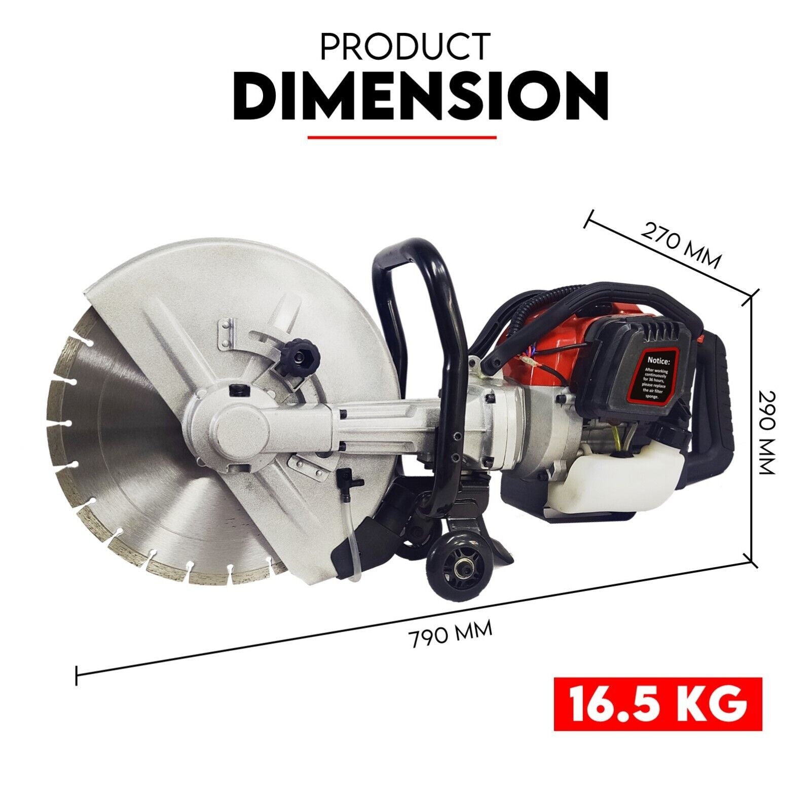 Saw Accessories: Petrol Demolition Saw 75CC Concrete Cut Off Wet Demo Road Cutter Brick 350MM