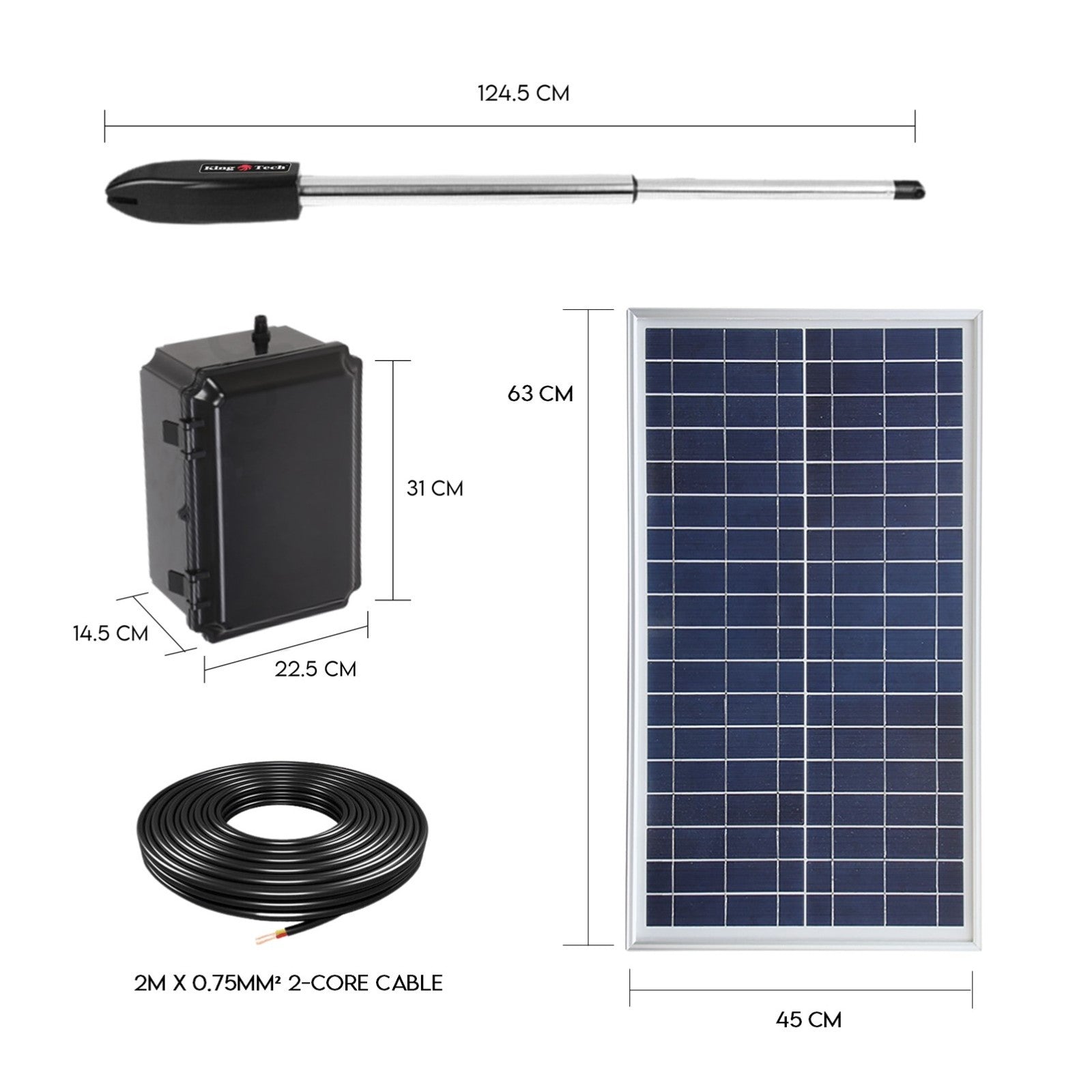 Full Solar Automatic 40W Double Swing Gate Opener Remote Keypad Control