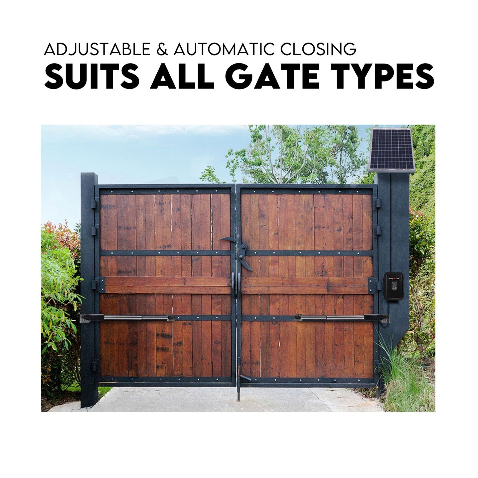 Full Solar Automatic 40W Double Swing Gate Opener Remote Keypad Control