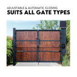 Fence & Gate Accessories: Double Swing Gate Opener Automatic Full Solar Power Kit Remote Control
