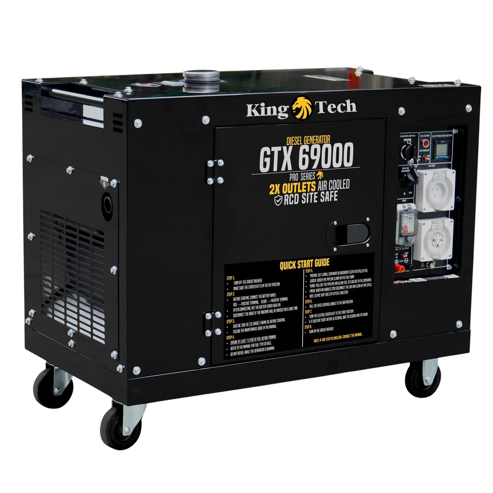 Generators: KINGTECH 8.4kW Max 6kW Rated Diesel Generator Single Phase