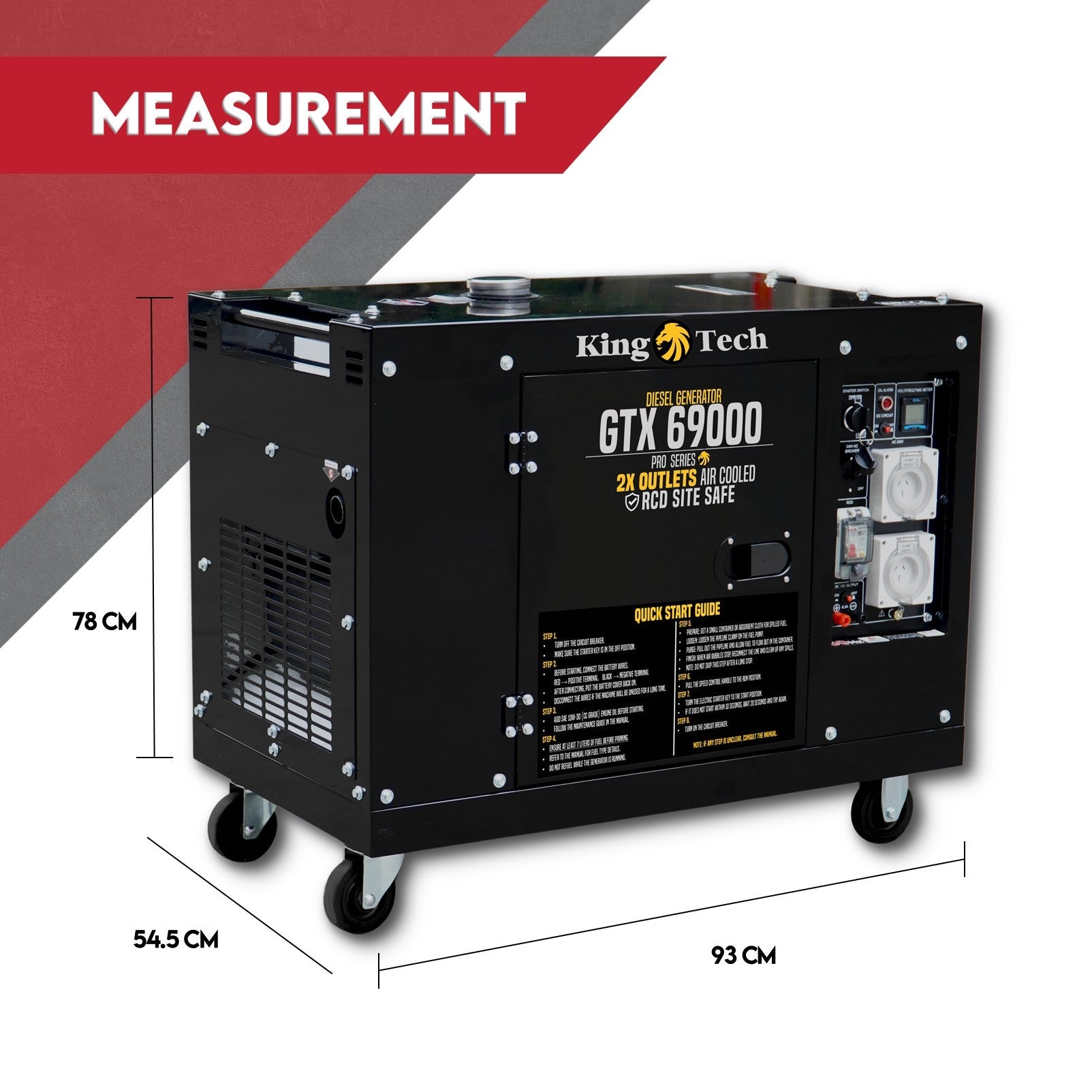 Generators: KINGTECH 8.4kW Max 6kW Rated Diesel Generator Single Phase