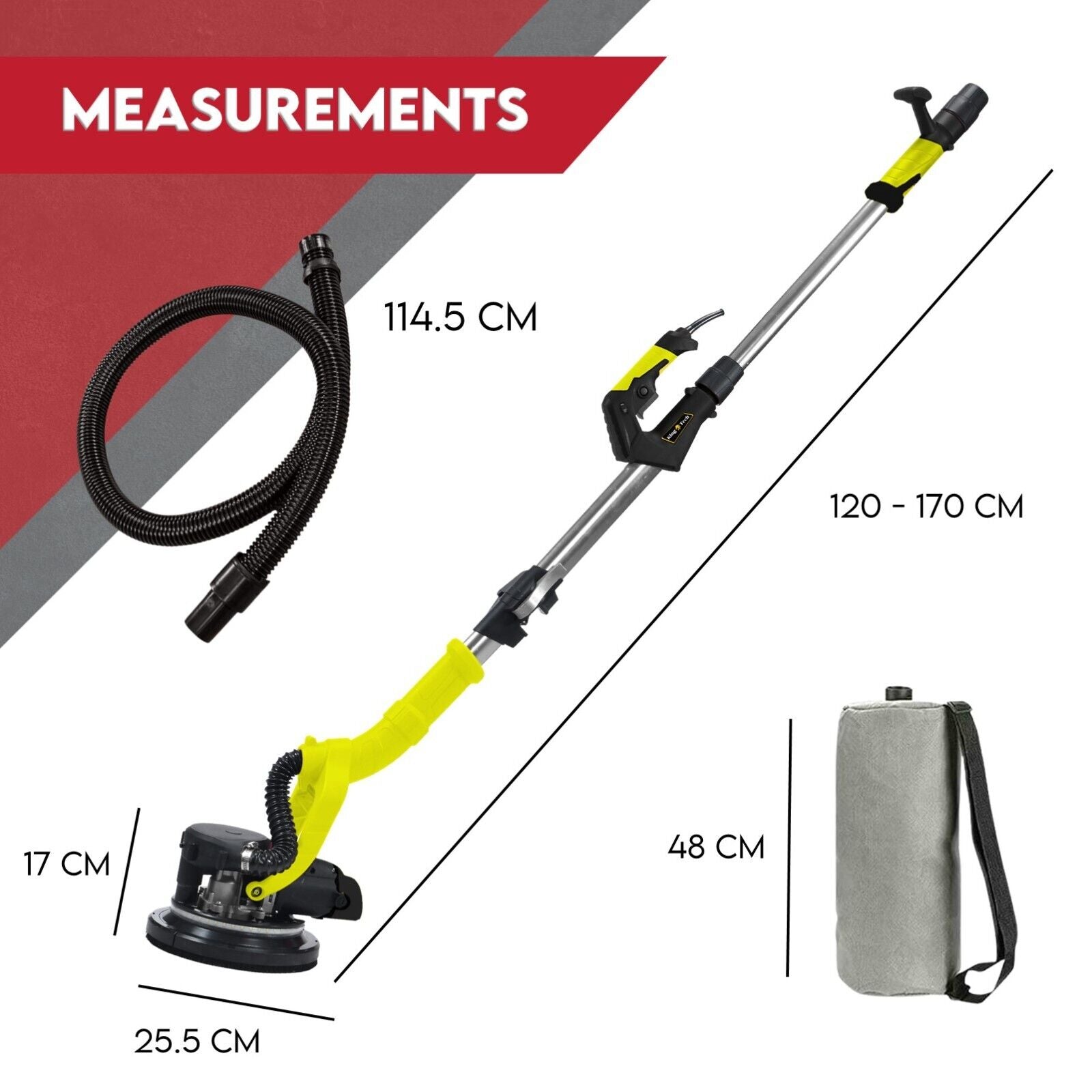 Power & Electrical Supplies: Drywall Sander Hand-Held Electric Machine Plaster Wall Vacuum Plasterboard Power