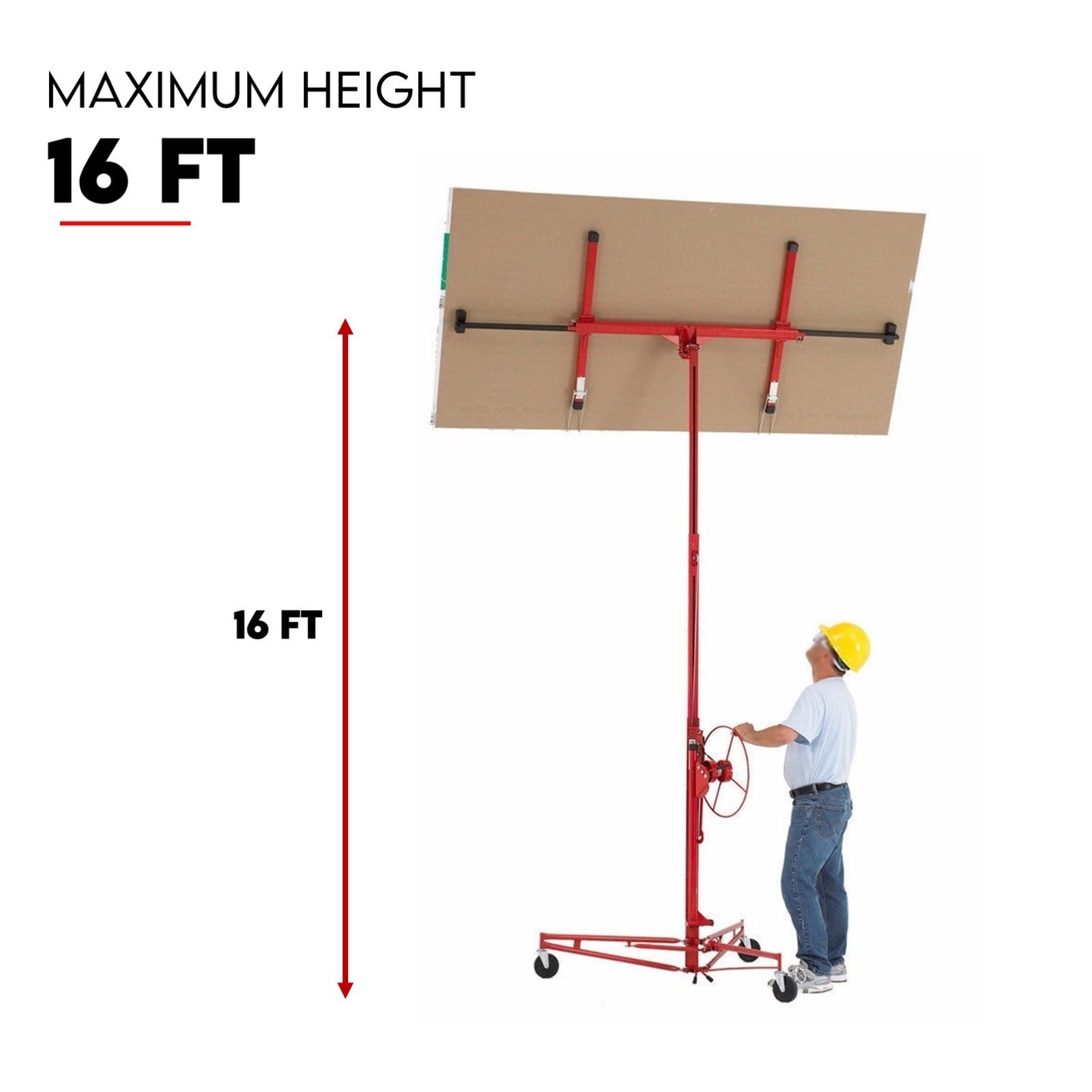 Lifts & Hoists: 16FT Drywall Gyprock Panel Lifter Plaster Board Sheet Hoist Lift Plasterboard