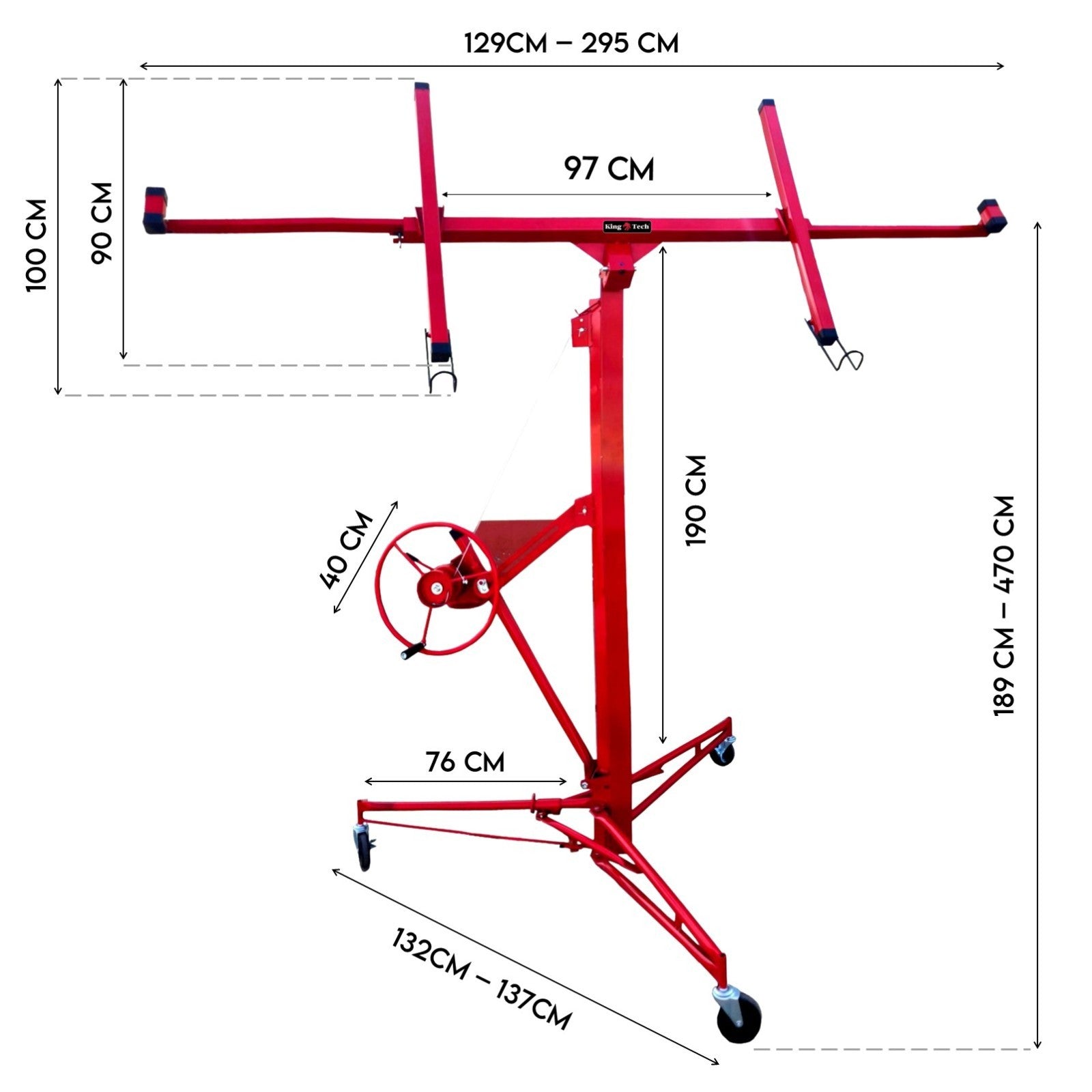 Lifts & Hoists: 16FT Drywall Gyprock Panel Lifter Plaster Board Sheet Hoist Lift Plasterboard