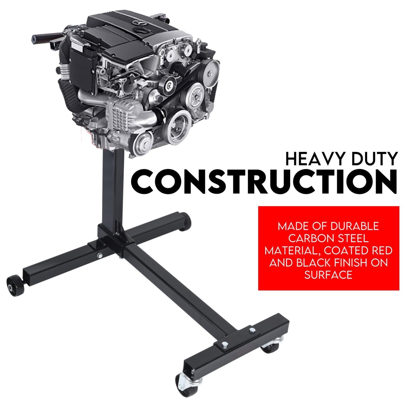 Engine Stand H Frame 450kg 1000lb Industrial Workshop Cars Auto Motor 4 Wheels