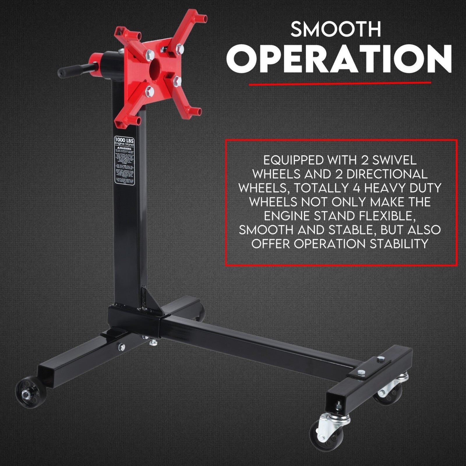Engine Stand H Frame 450kg 1000lb Industrial Workshop Cars Auto Motor 4 Wheels