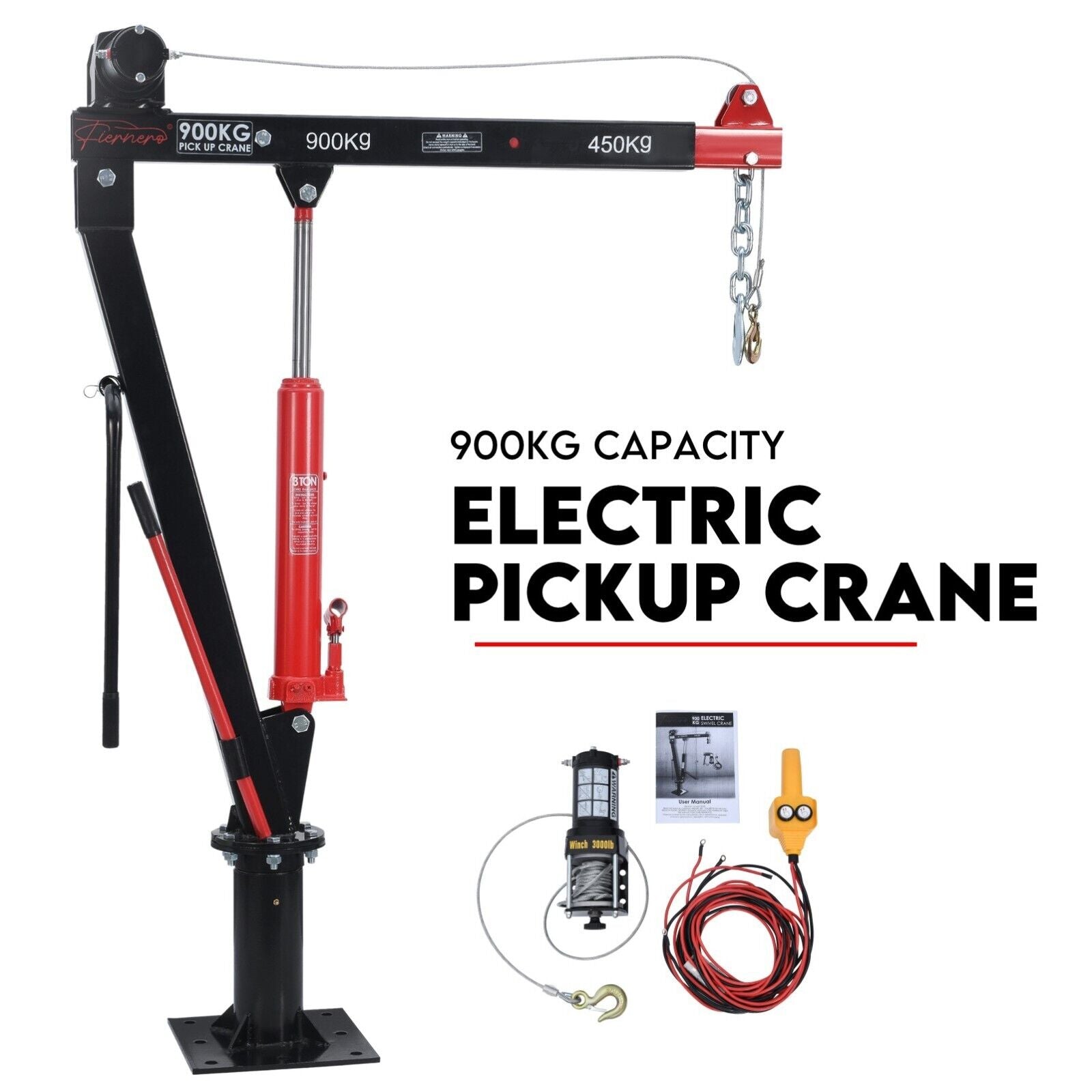 Automotive Lifts & Hoists: 900kg Swivel Hydraulic Crane Hoist 12V Electric Jack