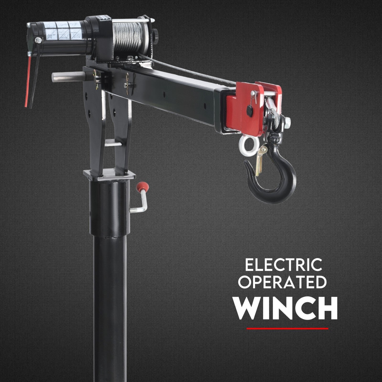 800kg Electric Hoist Winch Crane 12V Swivel Car Truck UTE Lift 360° Pick up
