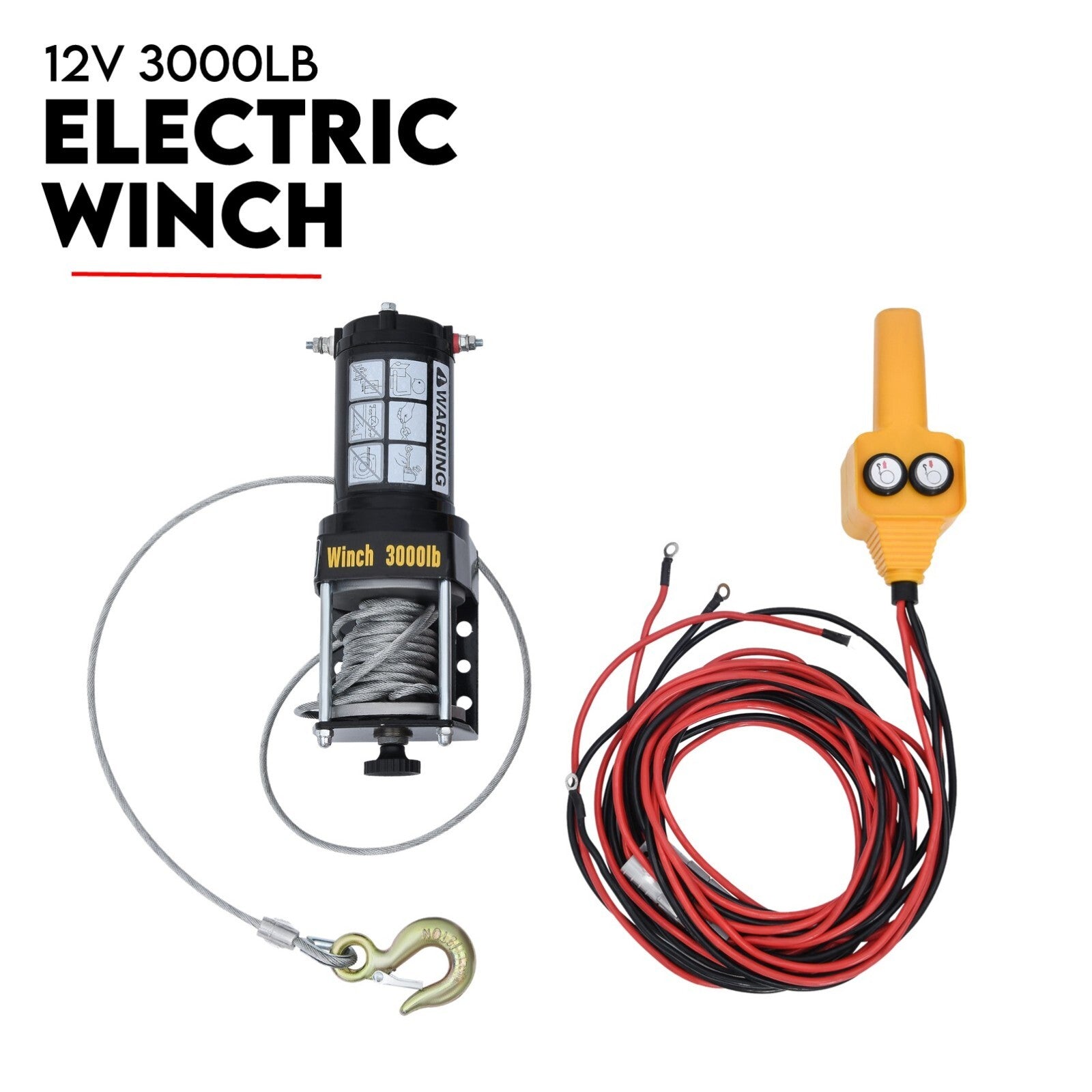 800kg Electric Hoist Winch Crane 12V Swivel Car Truck UTE Lift 360° Pick up