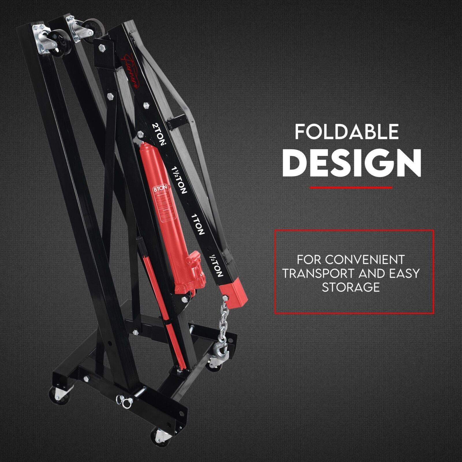 Lifts & Hoists: 2 Ton Hydraulic Engine Crane Folding Hoist Stand Mobile Garage Workshop