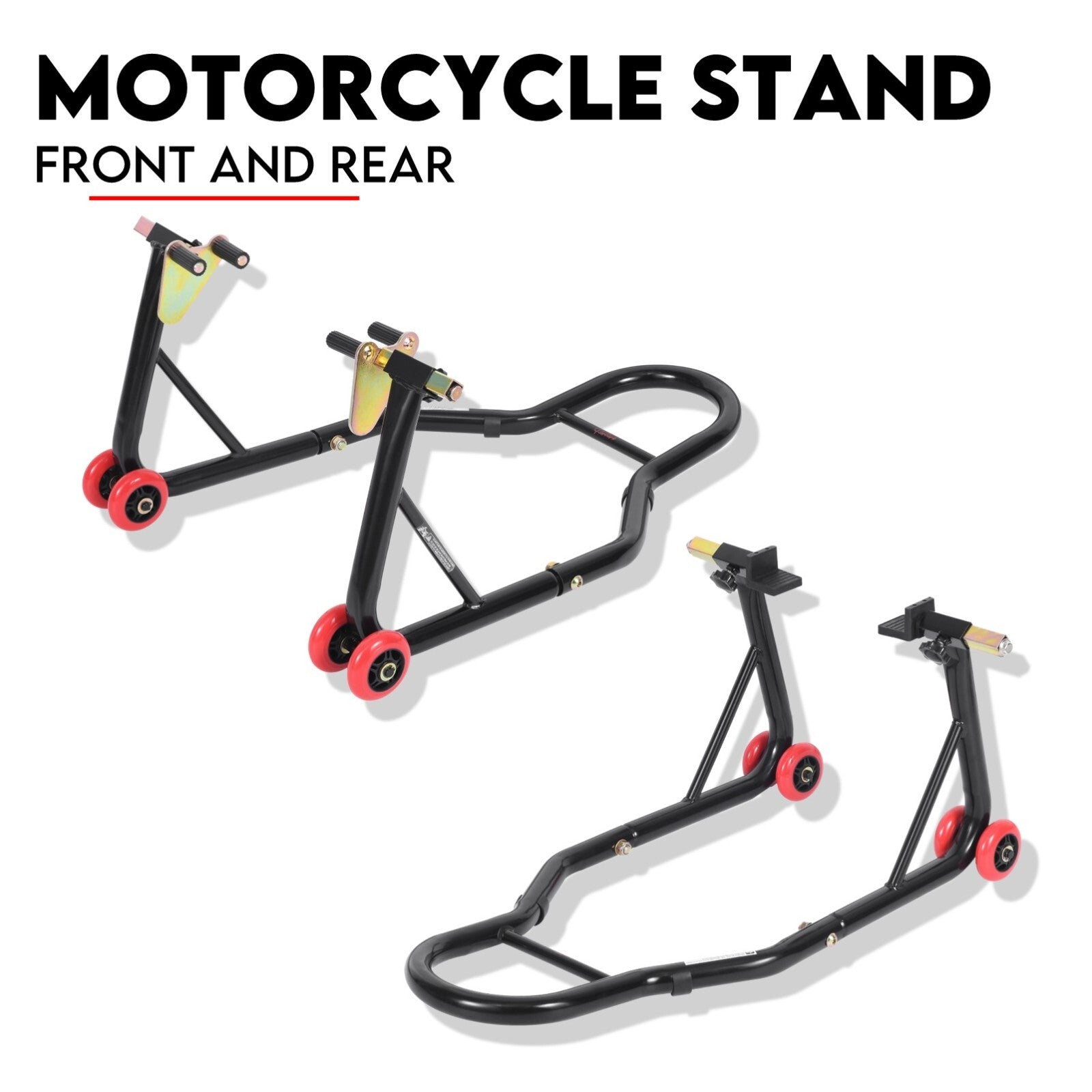 Front and Rear Motorcycle Stand Motorbike Lift Heavy Duty Paddock Carrier Bike Hoist